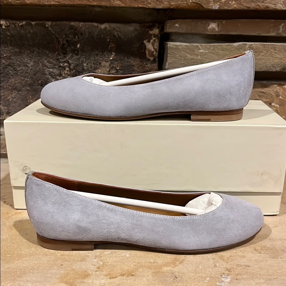Margaux The Classic Elegant Slate Grey Suede Ballet Flats